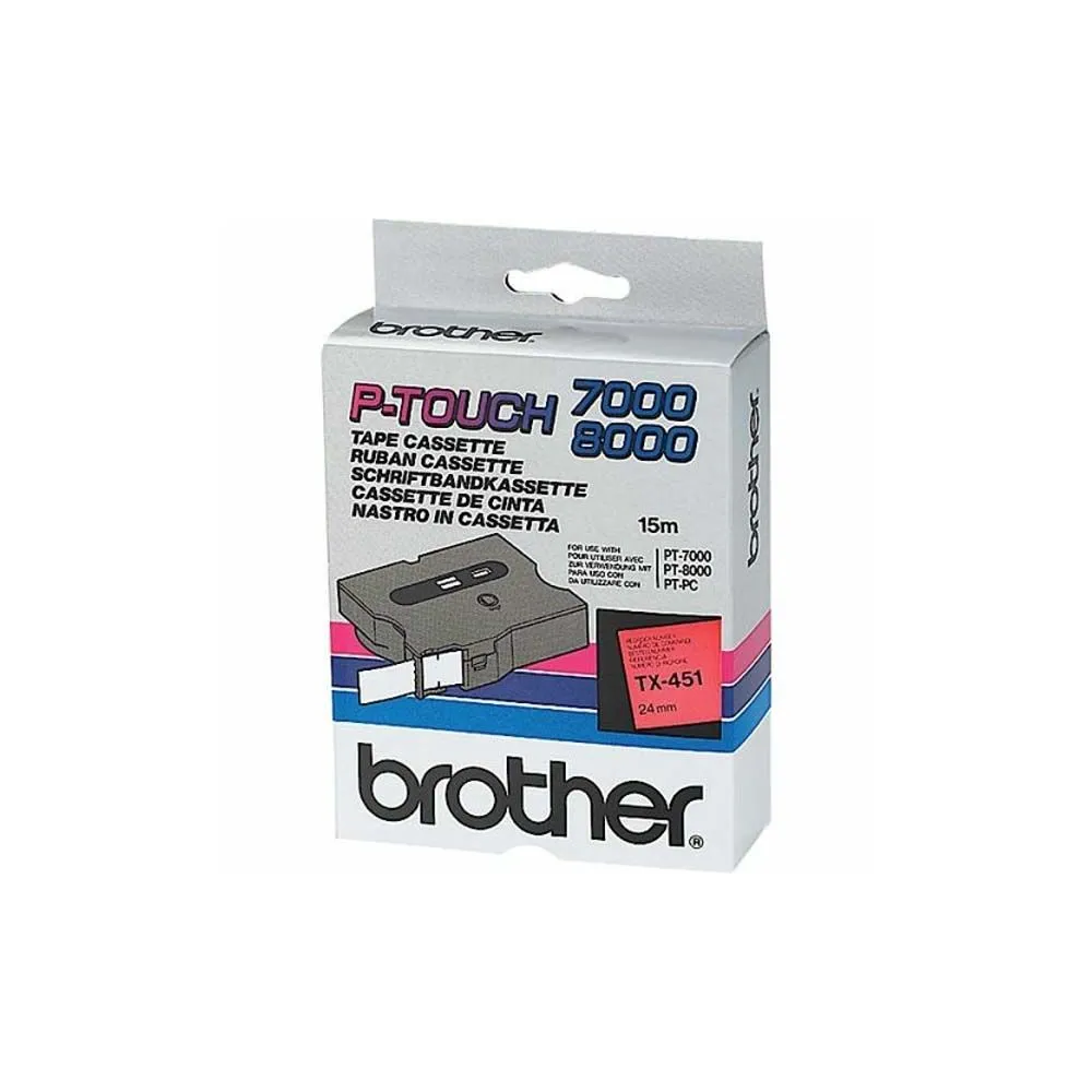 Brother TX-451 benzi pentru etichete Negru pe rosu Brother - 1