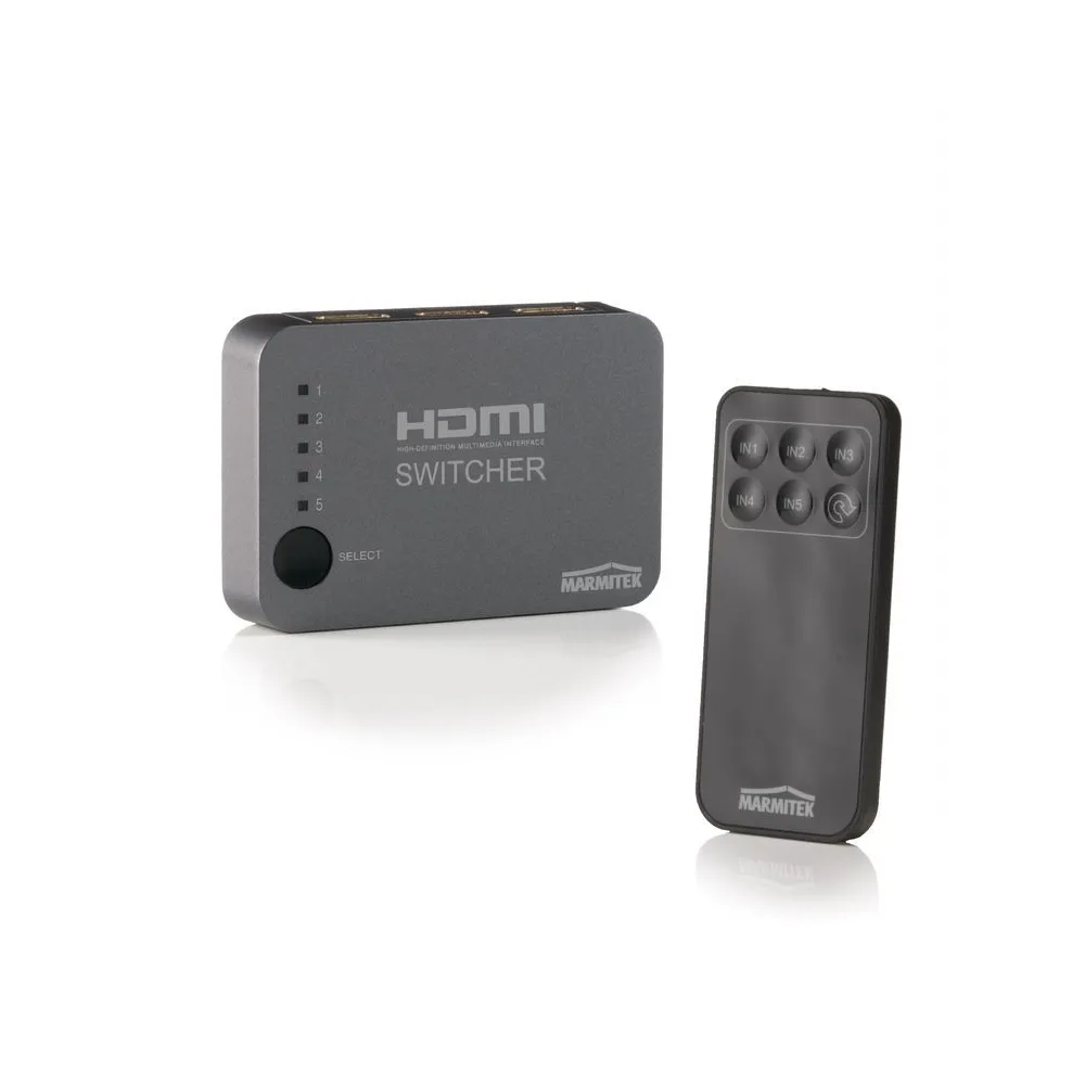 Switch selector hdmi marmitek connect 350 uhd cu telecomanda si extensie ir 5 intrari 4k support Marmitek - 1