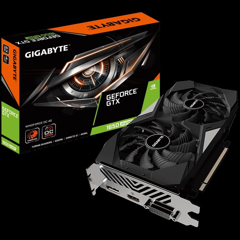 Placa video gigabyte geforce gtx 1650 super windforce oc 4g Gigabyte - 1