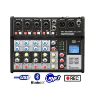 Mixer 6 canale rh sound se6 me  4 mono + 1 stereo) cu player si recorder usb bluetooth Rh sound - 1