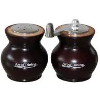 Retro set rasnita + solnita 9 cm culoare maron material Heinner - 1