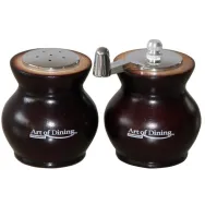 Retro set rasnita + solnita 9 cm culoare maron material Heinner - 1