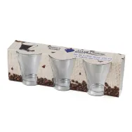 Set 3 cesti 240 ml  din sticla cu maner iinoxdiametru Heinner - 1