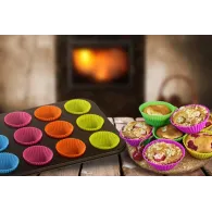 Tava 12 briose + forme silicon 35x26.5x3cm material : otel Vanora - 1