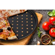 Tava pizza perforata 28 x 1.4 cm
material: otel carbon Vanora - 1
