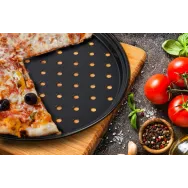 Tava pizza perforata 28 x 1.4 cm
material: otel carbon Vanora - 1