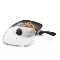 Tigaie grill alumin+capac 28x4 cmstone Heinner - 1