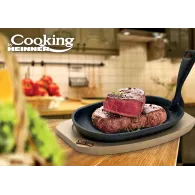 Platou servire oval 24x14cm cu baza lemn Heinner - 1