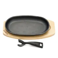 Platou servire oval 24x14cm cu baza lemn Heinner - 1