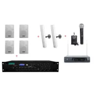 Pachet sonorizare biserica 120w interior / exterior cu microfon de mana + lavaliera wireless Dsppa - 1