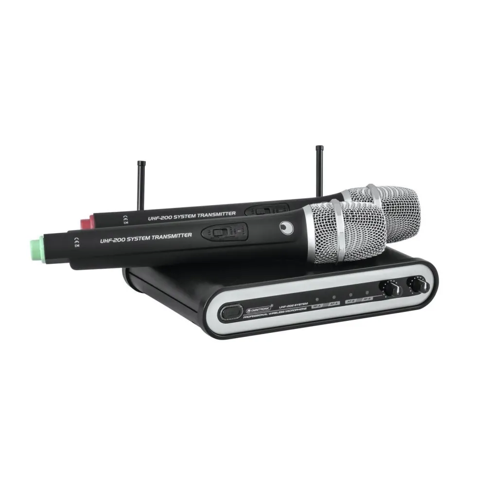 Set microfon de mana dublu wireless omnitronic uhf-202 Omnitronic - 1