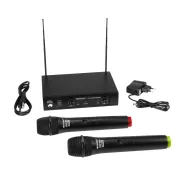 Set microfon de mana dublu wireless omnitronic vhf-102 Omnitronic - 1