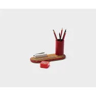 Suport instrumente de scris spin ridge metal-lemn rosu Spin - 1