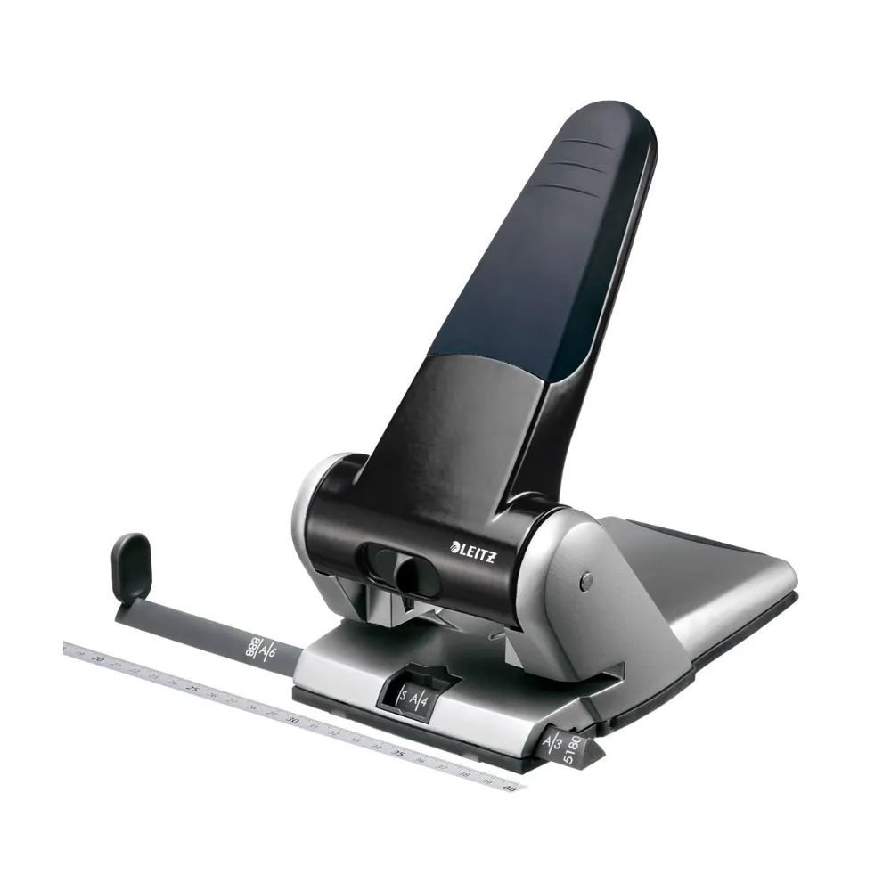 Perforator metalic leitz 5180 de mare capacitate 65 coli negru Leitz - 1