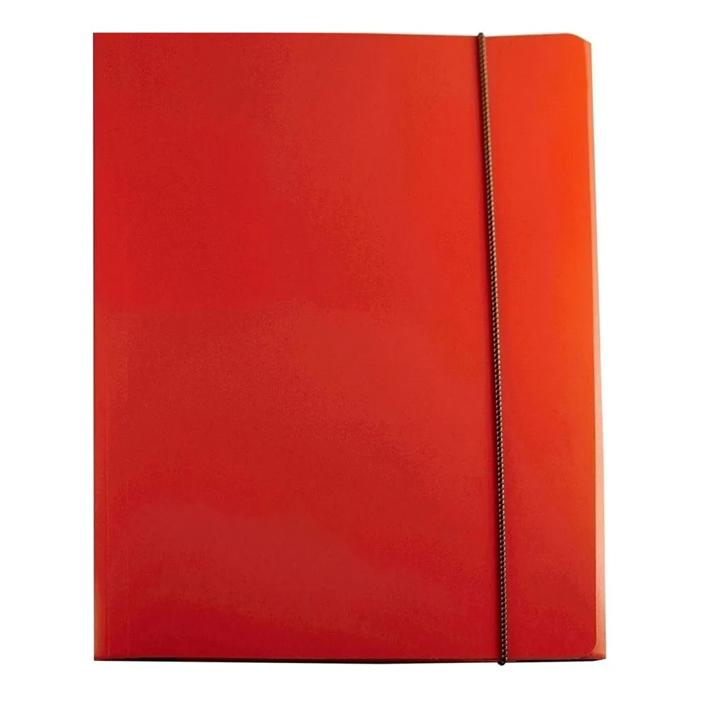 Mapa documente ecomax inchidere cu elastic carton plastifiat rosu  - 1