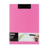 Clipboard apli a4 pp cu clapa roz clip metalic rezistent Apli - 1