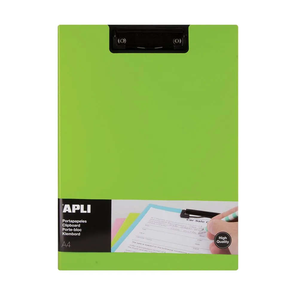 Clipboard apli a4 pp cu clapa verde clip metalic rezistent Apli - 1