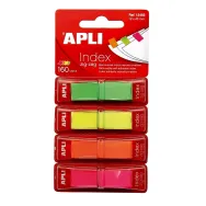 Index apli autoadeziv zig-zag 12 x 45 mm 4 culori mate (rosu galben verde albastru) Apli - 1