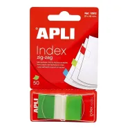 Index apli autoadeziv zig-zag  24 x 45 mm verde Apli - 1