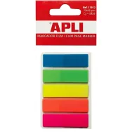 Index apli autoadeziv plastic  12 x 45 mm 5 culori  x 25 file Apli - 1