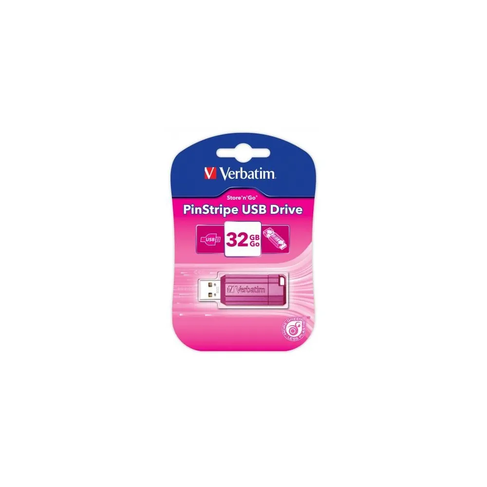 Verbatim usb2.0 key 32gb pinstripe pink Verbatim - 1