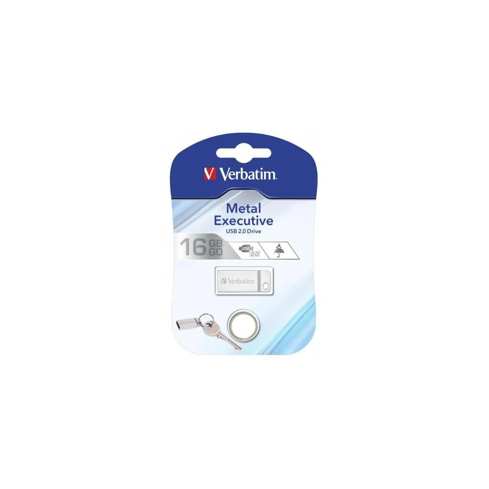 Verbatim metal executive usb 2.0 drive silver 16gb Verbatim - 1