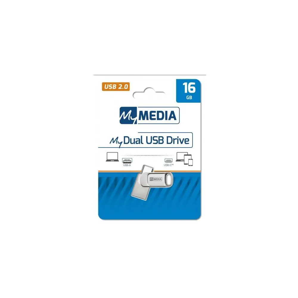 My media dual usb 2.0 /usb c drive 16gb Mymedia - 1
