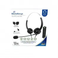 Mediarange corded stereo headset with microphone and control panel black Mediarange - 1