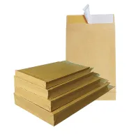 Plic cu burduf b4 250 x 353 x 40 mm kraft banda silicon 130 g/mp 250 bucati/set  - 1