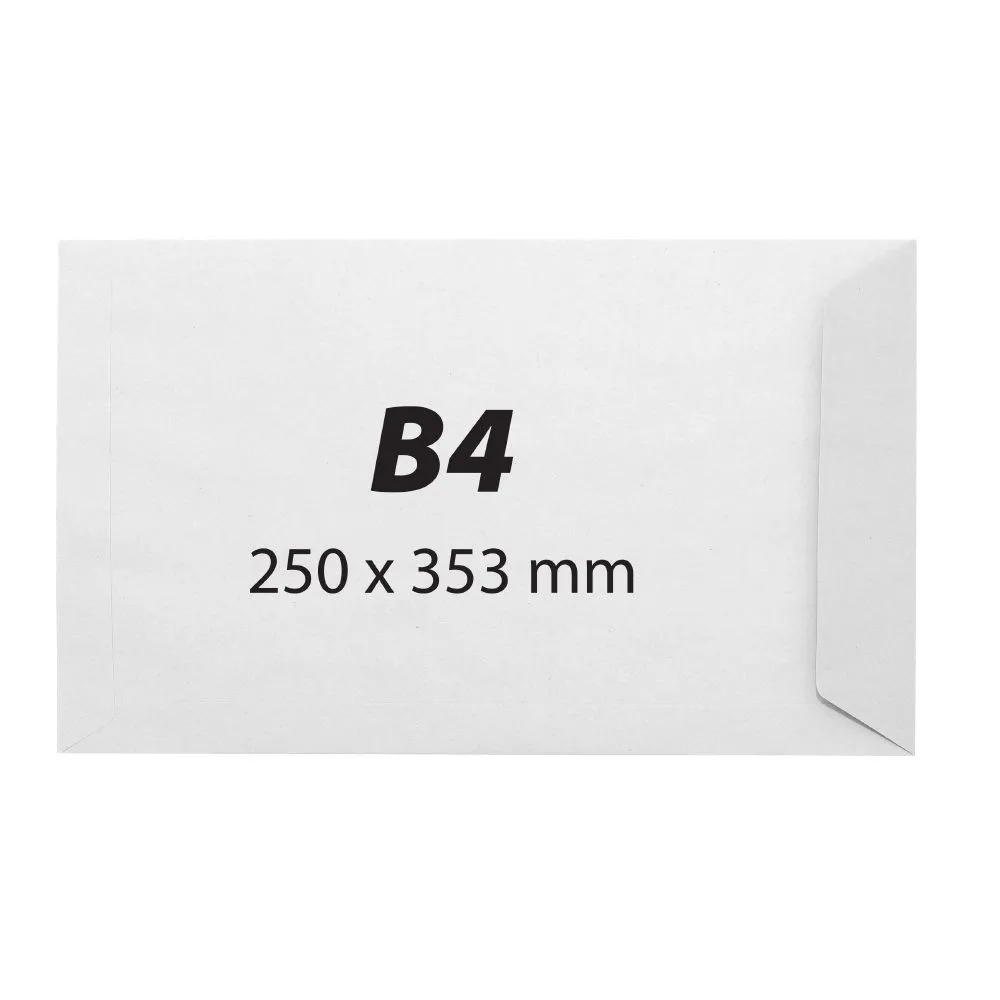 Plic b4 250 x 353 mm alb banda silicon 100 g/mp 250 bucati/cutie  - 1