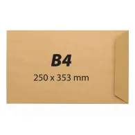 Plic b4 250 x 353 mm kraft banda silicon 90 g/mp 250 bucati/cutie  - 1