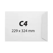 Plic c4 229 x 324 mm alb gumat 90 g/mp 250 bucati/cutie  - 1