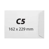 Plic c5 162 x 229 mm alb banda silicon 80 g/mp 25 bucati/set  - 1