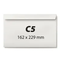 Plic c5 162 x 229 mm alb autoadeziv 80 g/mp 25 bucati/set  - 1