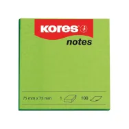 Notite adezive kores 75 x 75 mm verde 100 file Kores - 1