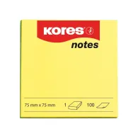 Notite adezive kores 75 x 75 mm galben neon 100 file Kores - 1