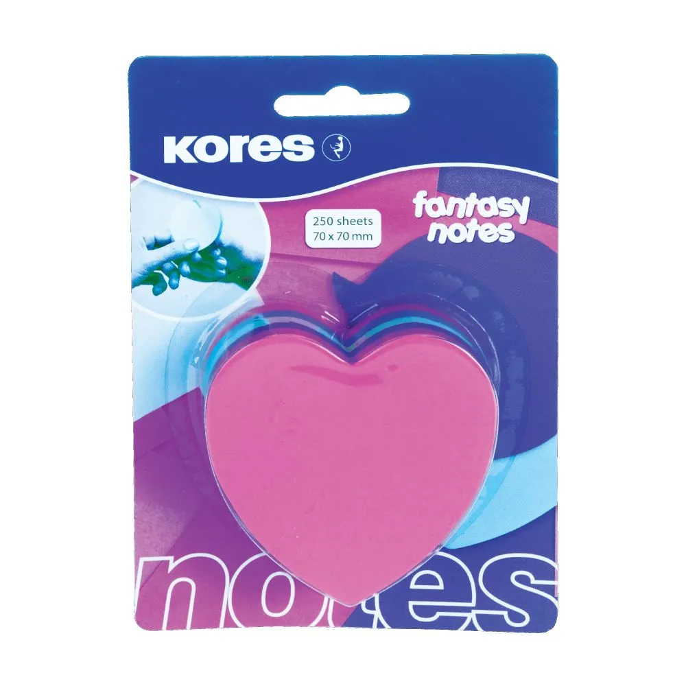 Notite adezive kores inima 250 file multicolor Kores - 1