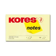 Notite adezive kores 125 x 75 mm galben 100 file Kores - 1
