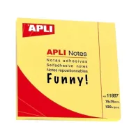 Notite adezive apli 75 x 75 mm galben 100 file Apli - 1
