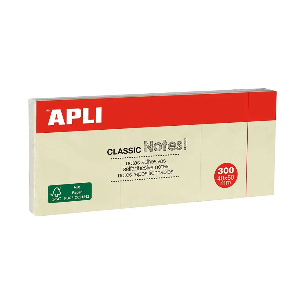 Notite adezive apli 38 x 51 mm galben 300 file Apli - 1