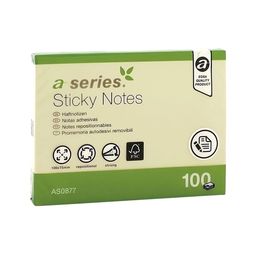 Notite adezive a-series 100 x 75 mm galben 100 file A-series - 1