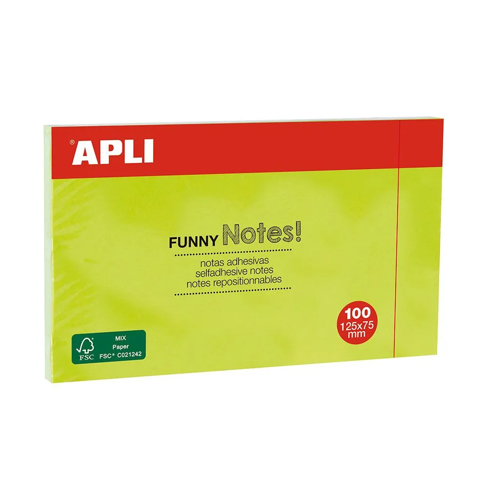 Notite adezive apli 125 x 75 mm verde 100 file/set Apli - 1