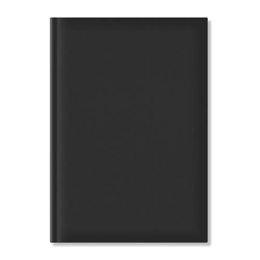 Agenda nedatata a5 hartie offset alb coperta neagra  - 1