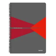 Caiet de birou leitz office pp a4 cu spira matematica rosu Leitz - 1