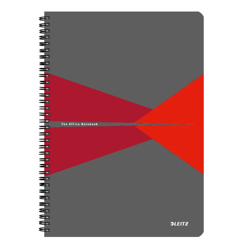 Caiet de birou leitz office pp a4 cu spira matematica rosu Leitz - 1