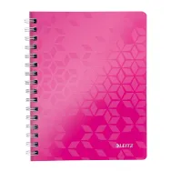 Caiet de birou leitz wow pp a5 cu spira matematica roz metalizat Leitz - 1