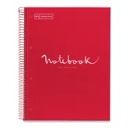 Caiet cu spira miquelrius emotion a4 matematica 80 file coperta carton dur rosu Miquelrius - 1