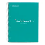 Caiet cu spira miquelrius emotion a4 matematica 80 file coperta carton dur turqoise Miquelrius - 1