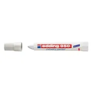 Marker permanent edding 950 industrial corp plastic varf rotund 10mm alb Edding - 1