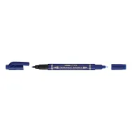 Marker permanent pentel twin tip 0.3/1.2 mm albastru rezistent durabil cerneala rezistenta la apa Pentel - 1